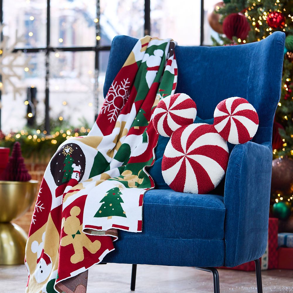 Mickey Mouse Icon Peppermint Swirl Throw Pillow