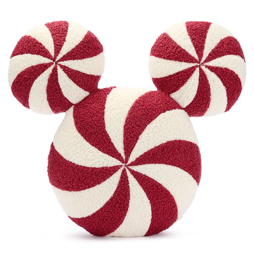 Mickey Mouse Icon Peppermint Swirl Throw Pillow
