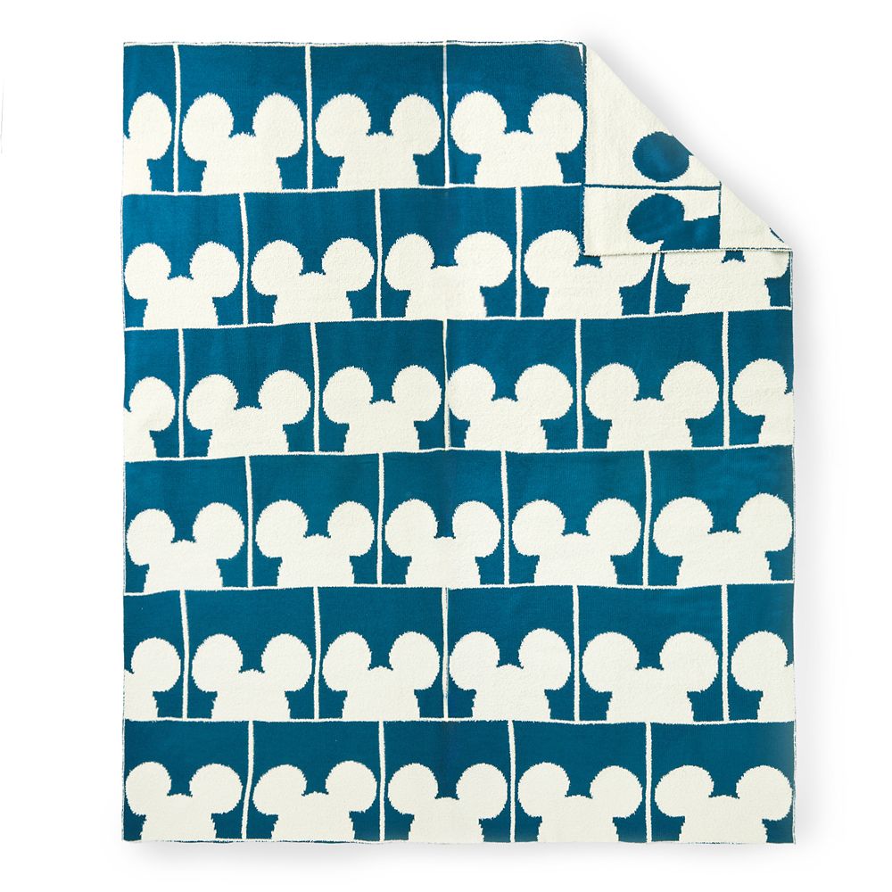 Mickey Mouse Icon Throw Blanket &ndash; Blue/White