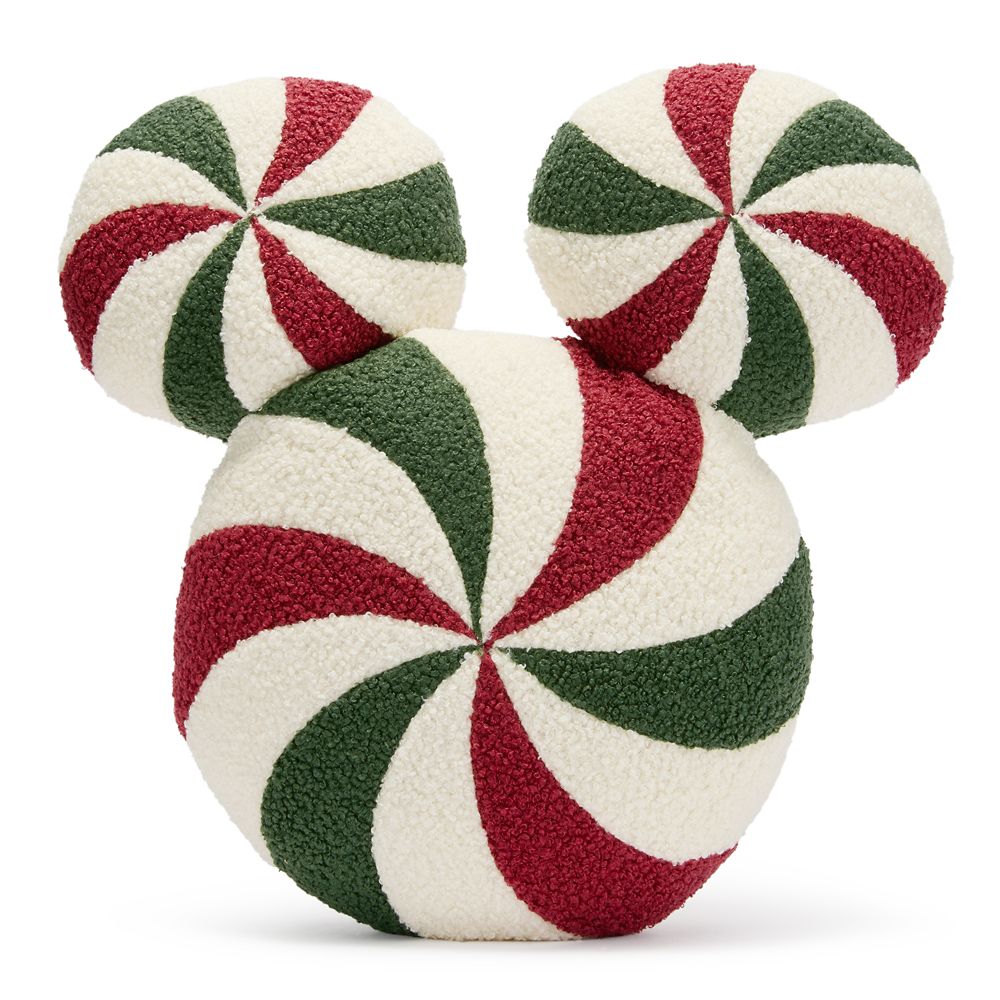 Mickey Mouse Icon Peppermint Swirl Throw Pillow