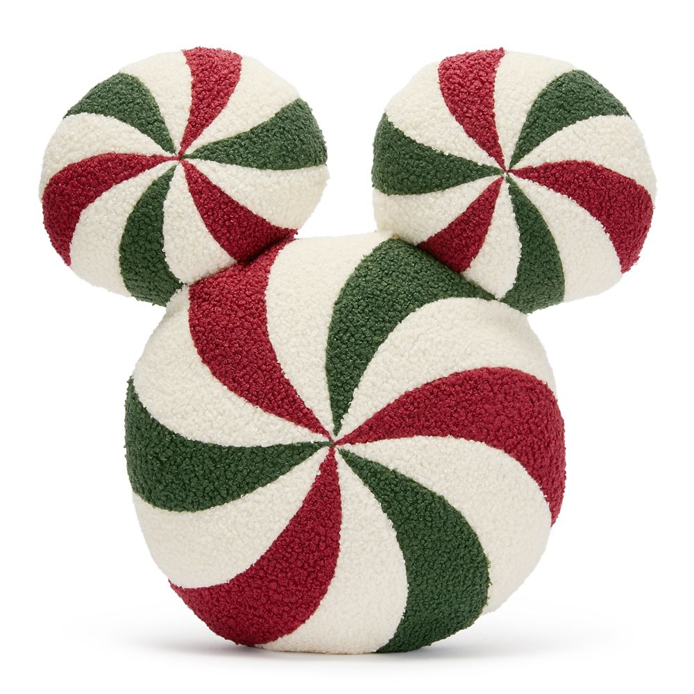 Mickey Mouse Icon Peppermint Swirl Throw Pillow