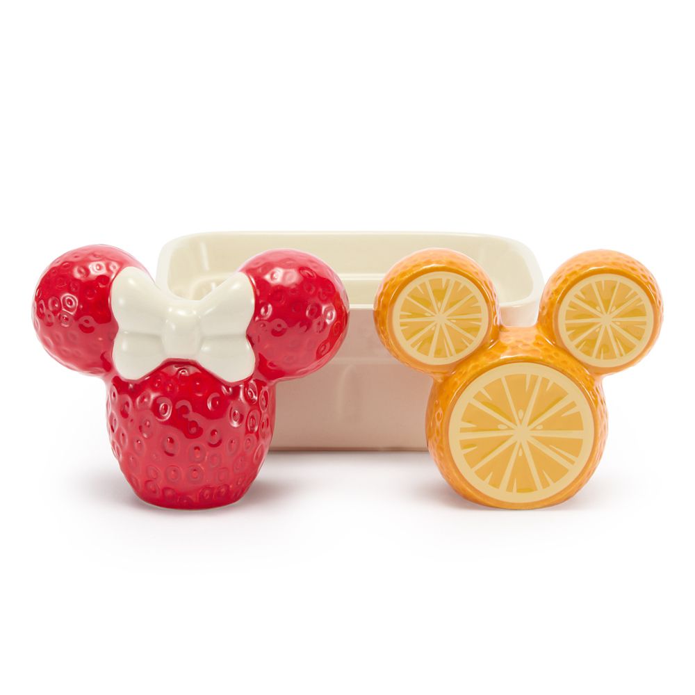 Mickey and Minnie Mouse Fruit Stand Salt and Pepper Shaker Set