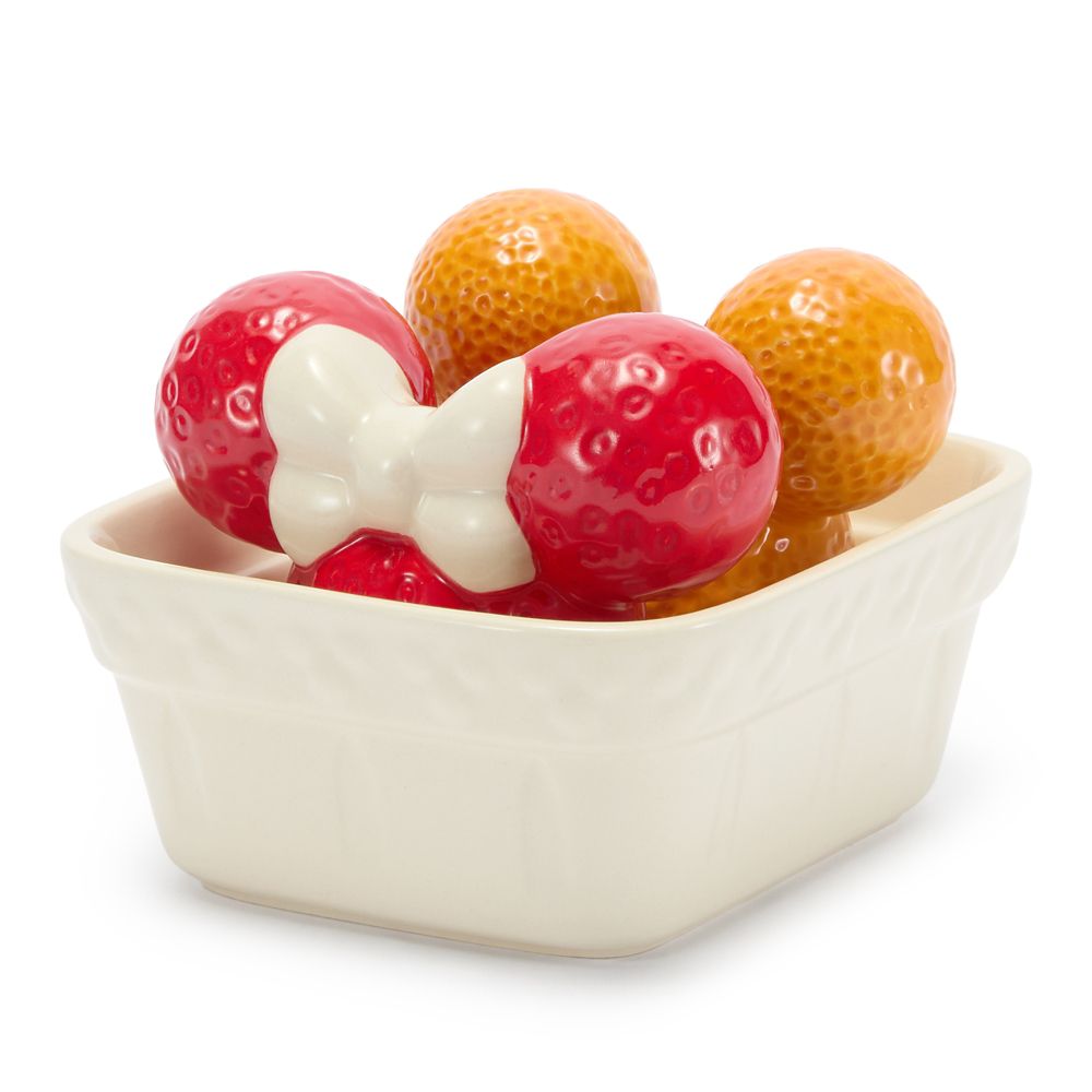 Mickey and Minnie Mouse Fruit Stand Salt and Pepper Shaker Set