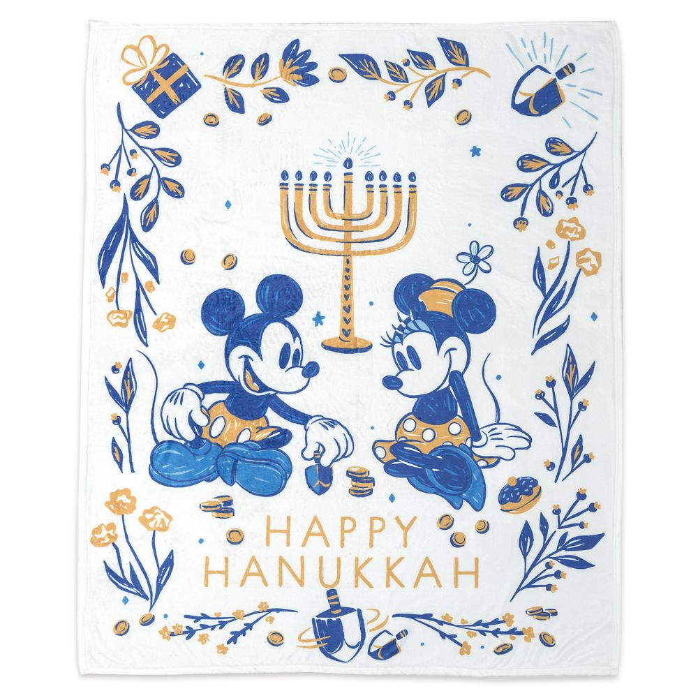 Mickey and Minnie Mouse Hanukkah Throw Blanket Official shopDisney