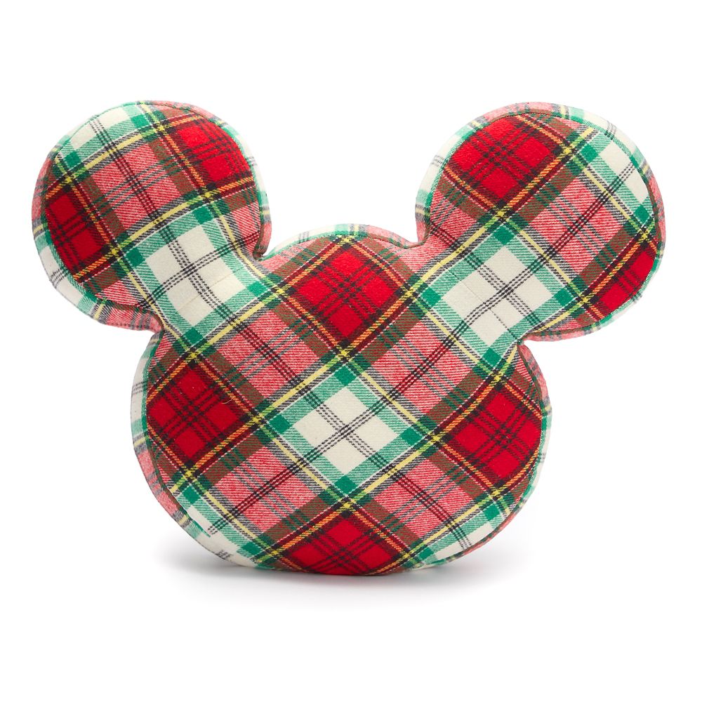 Mickey Mouse Icon Holiday Plaid Throw Pillow