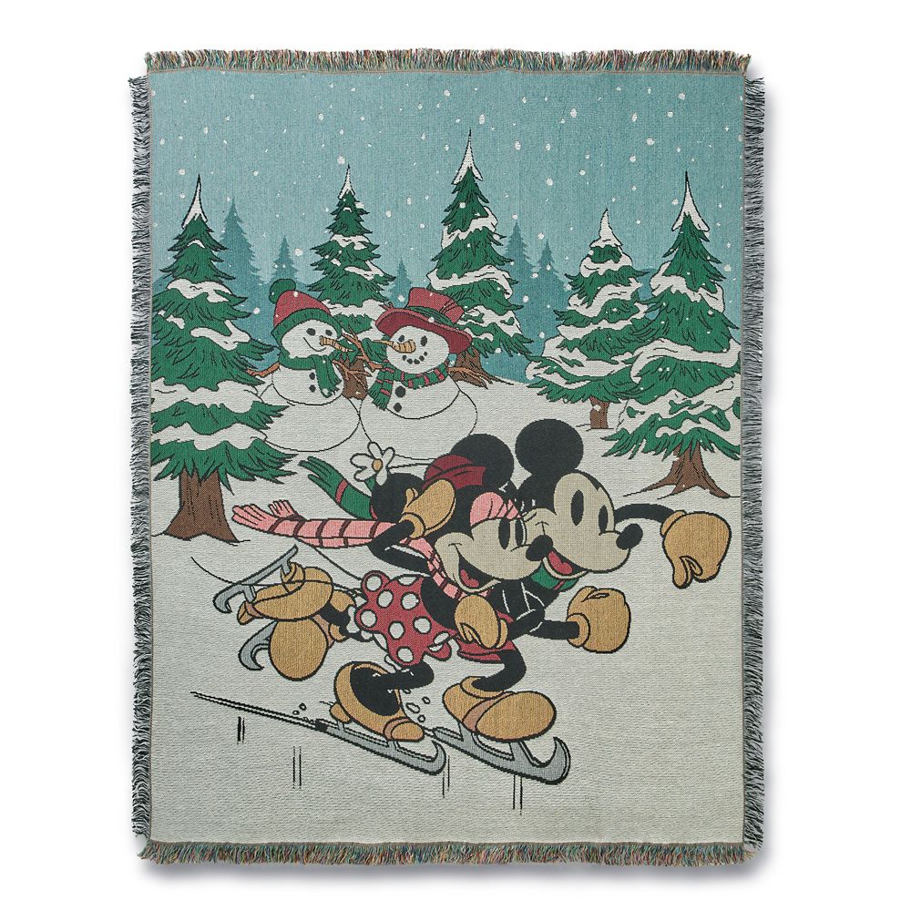 Mickey and Minnie Mouse Holiday Throw Blanket
