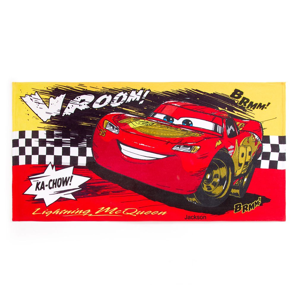 Lightning McQueen Beach Towel &ndash; Cars &ndash; Personalized