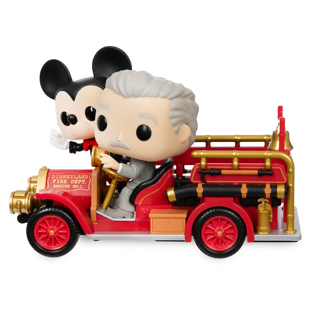 Disney Exclusive &ndash; Mickey Mouse and Walt Disney on Fire Engine Pop! Rides Vinyl by Funko &ndash; Disneyland 70th Anniversary
