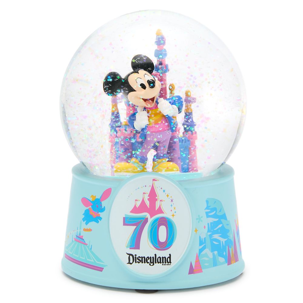 Mickey Mouse and Sleeping Beauty Castle Mini Snowglobe - Disneyland 70th Anniversary