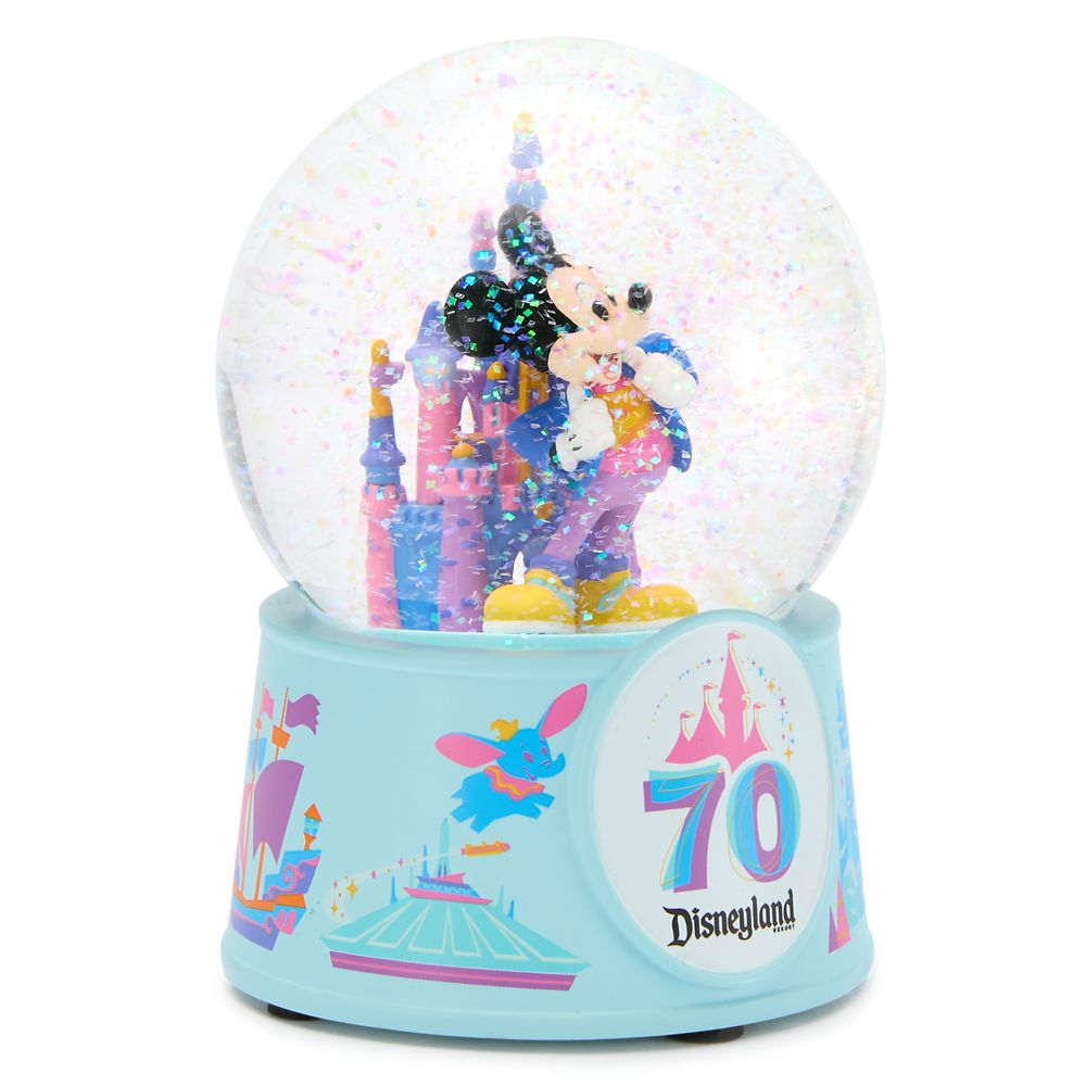 Mickey Mouse and Sleeping Beauty Castle Mini Snowglobe - Disneyland 70th Anniversary