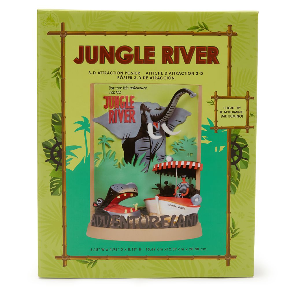 Jungle River 3D Attraction Poster Light-Up Figure &ndash; Disneyland
