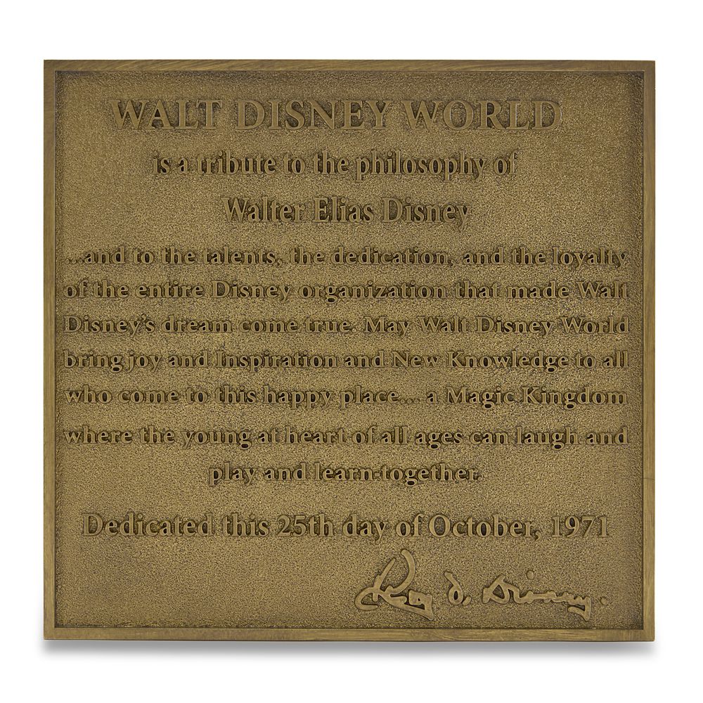 Walt Disney World Dedication Plaque Replica &ndash; 55th Anniversary