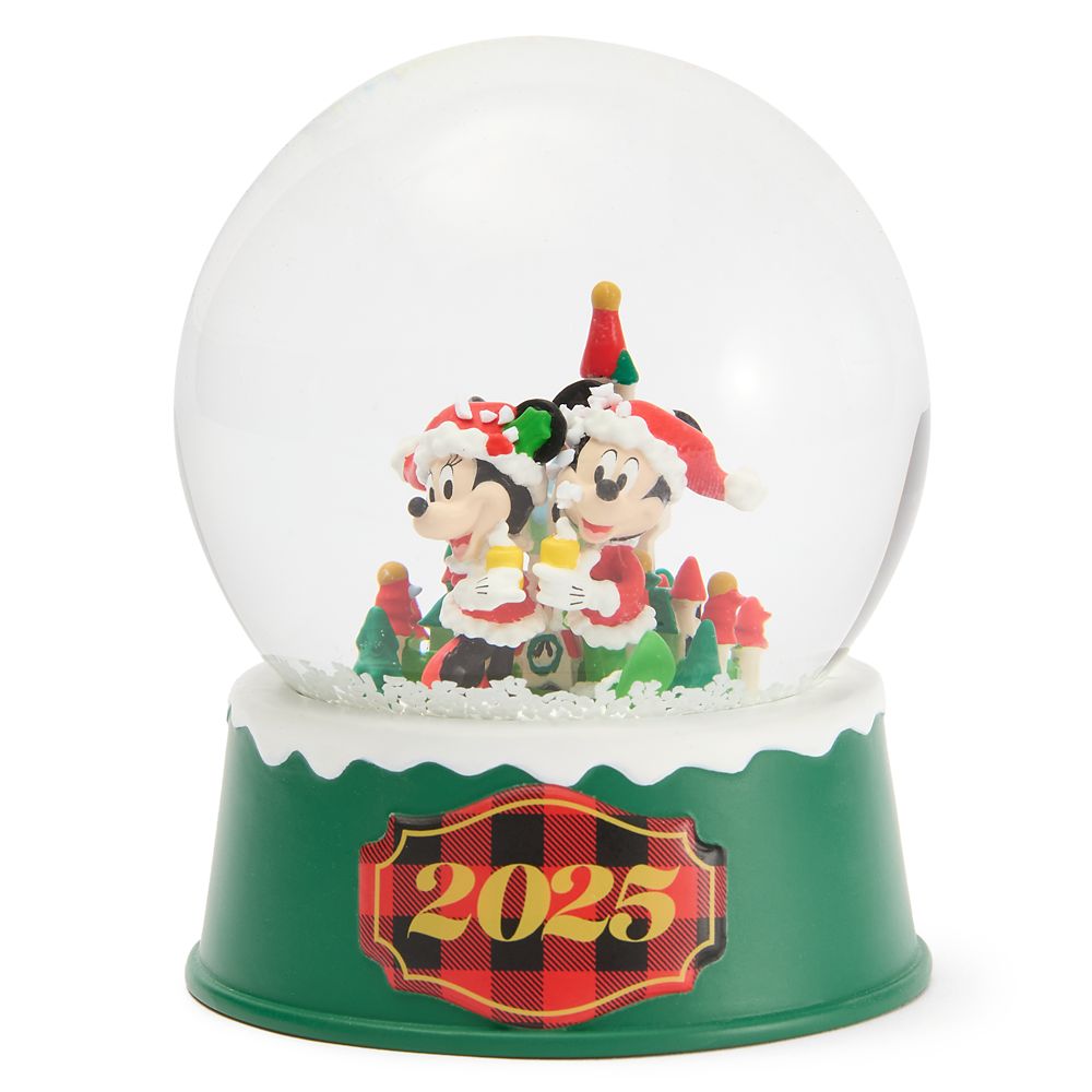 Santa Mickey Mouse and Minnie Mouse Fantasyland Castle Holiday Snowglobe Official shopDisney