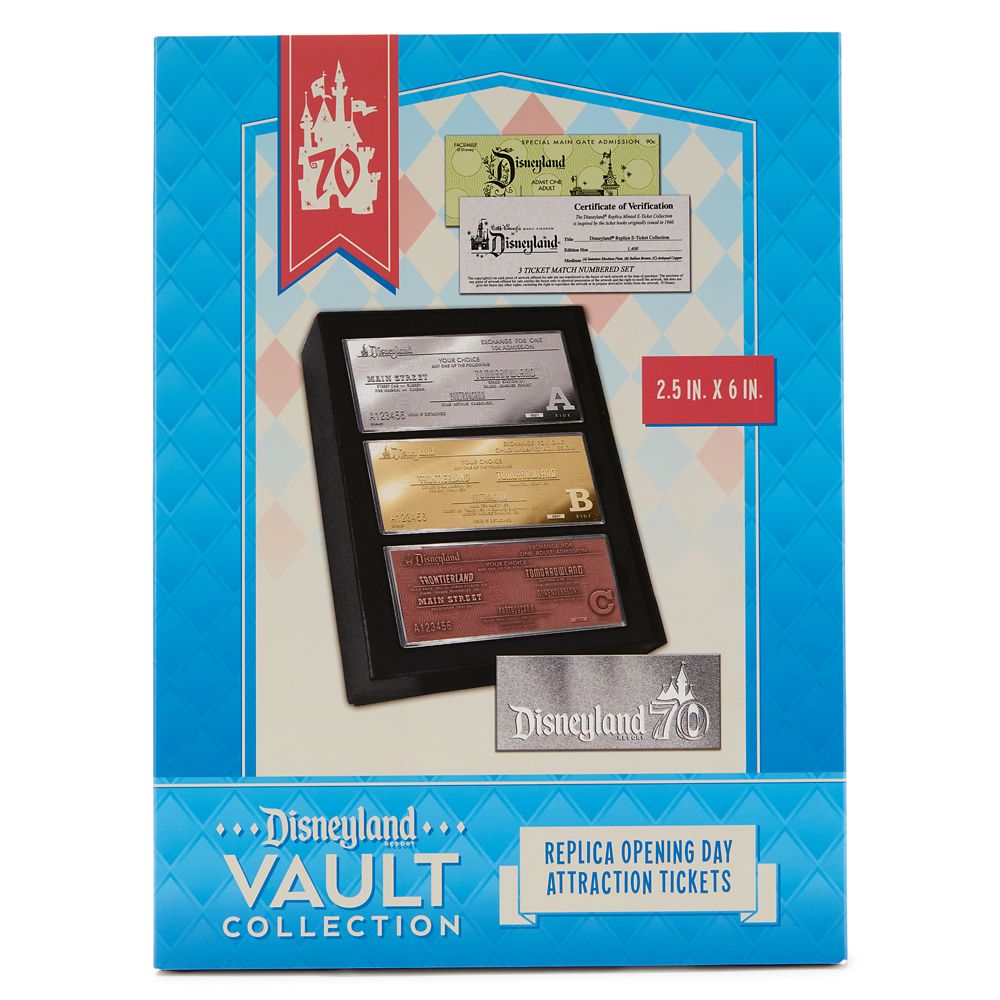 Disneyland 70th Anniversary Replica Opening Day Attraction Tickets Set