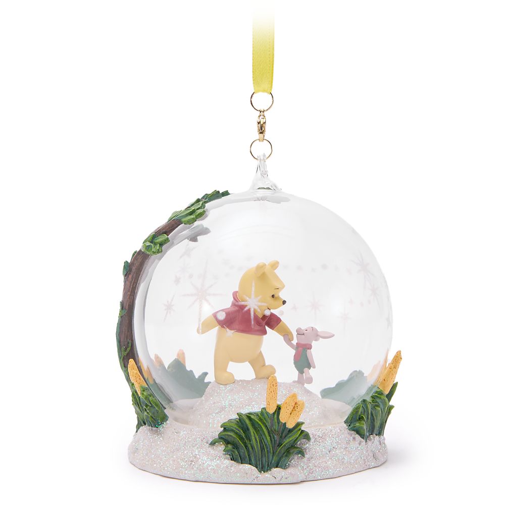Winnie the Pooh and Piglet Glass Globe Sketchbook Ornament