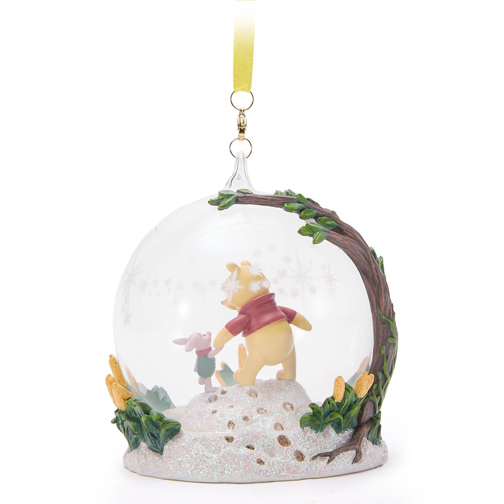 Winnie the Pooh and Piglet Glass Globe Sketchbook Ornament