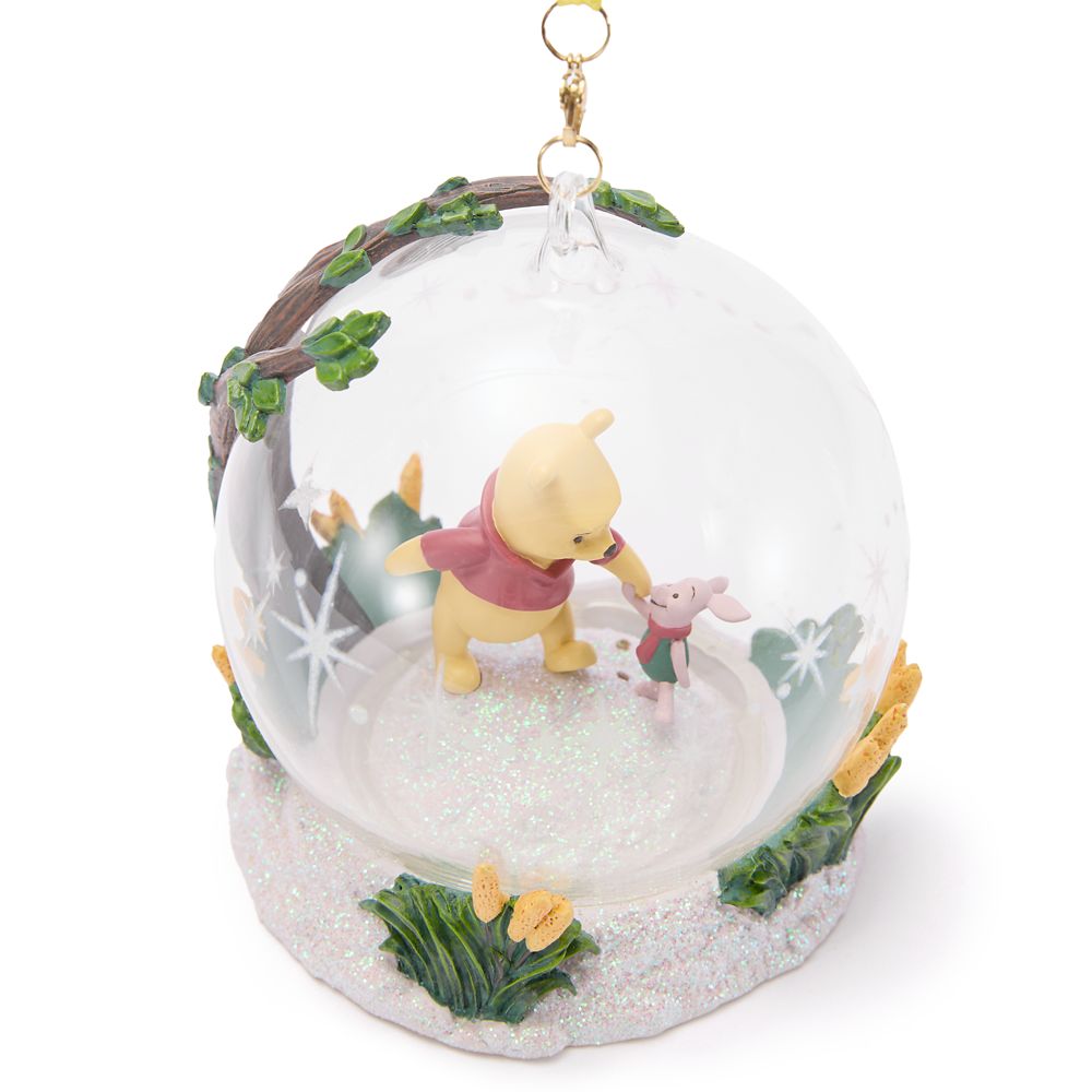 Winnie the Pooh and Piglet Glass Globe Sketchbook Ornament