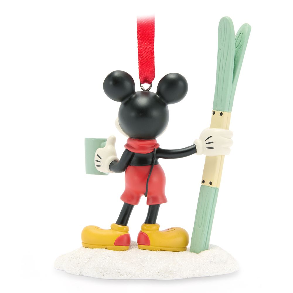 Mickey Mouse with Skis Figural Ornament