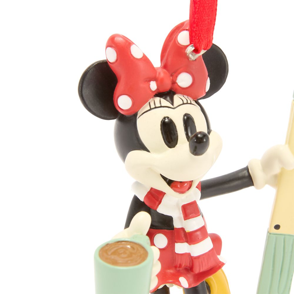 Minnie Mouse with Skis Figural Ornament