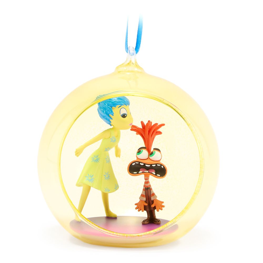Joy and Anxiety Glass Globe Sketchbook Ornament &ndash; Inside Out 2