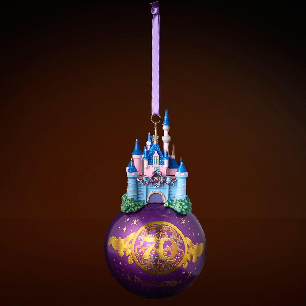 Sleeping Beauty Castle Glass Ball Ornament &ndash; Disneyland 70th Anniversary