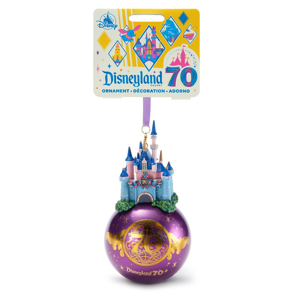 Sleeping Beauty Castle Glass Ball Ornament &ndash; Disneyland 70th Anniversary