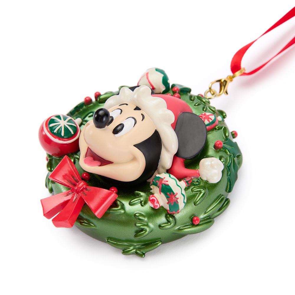 Santa Mickey Mouse Holiday Wreath Ornament