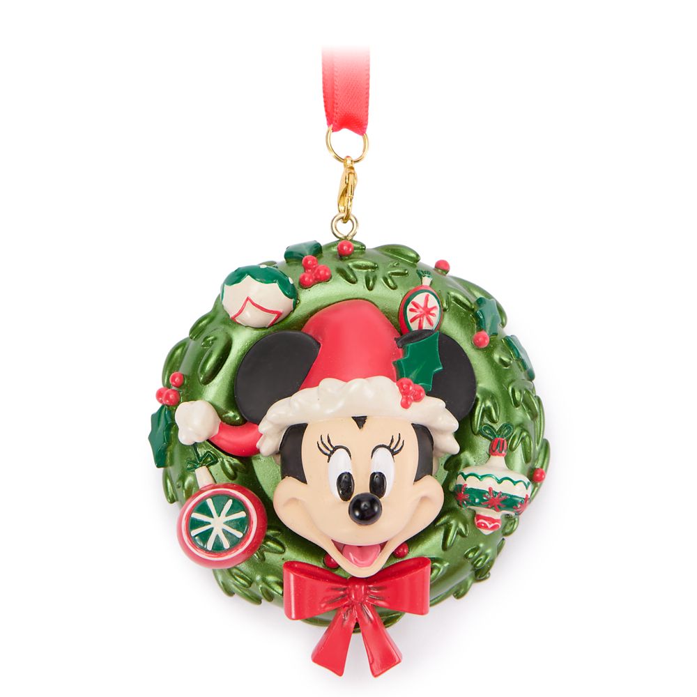 Mrs. Santa Minnie Mouse Holiday Wreath Ornament