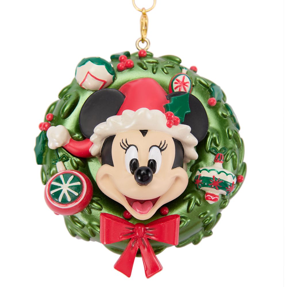 Mrs. Santa Minnie Mouse Holiday Wreath Ornament