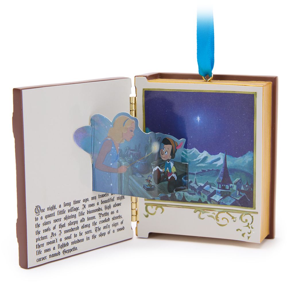 Pinocchio Storybook Musical Living Magic Sketchbook Ornament