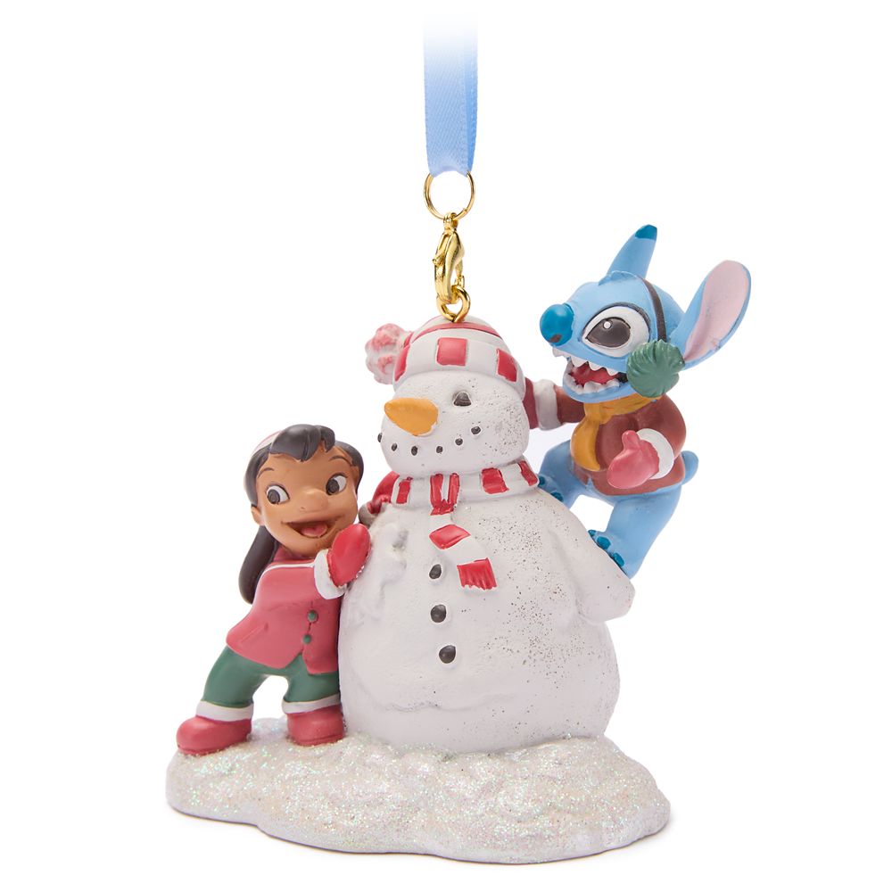 Lilo & Stitch with Snowman Sketchbook Ornament