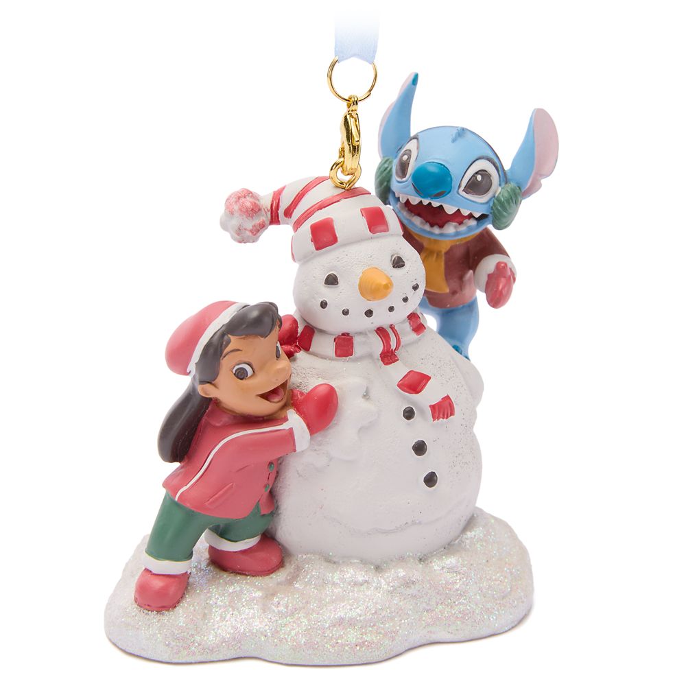 Lilo & Stitch with Snowman Sketchbook Ornament