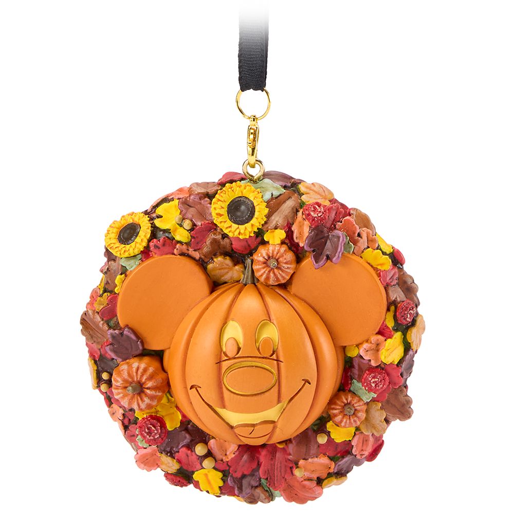 Mickey Mouse Jack-o'-Lantern Wreath Halloween Ornament