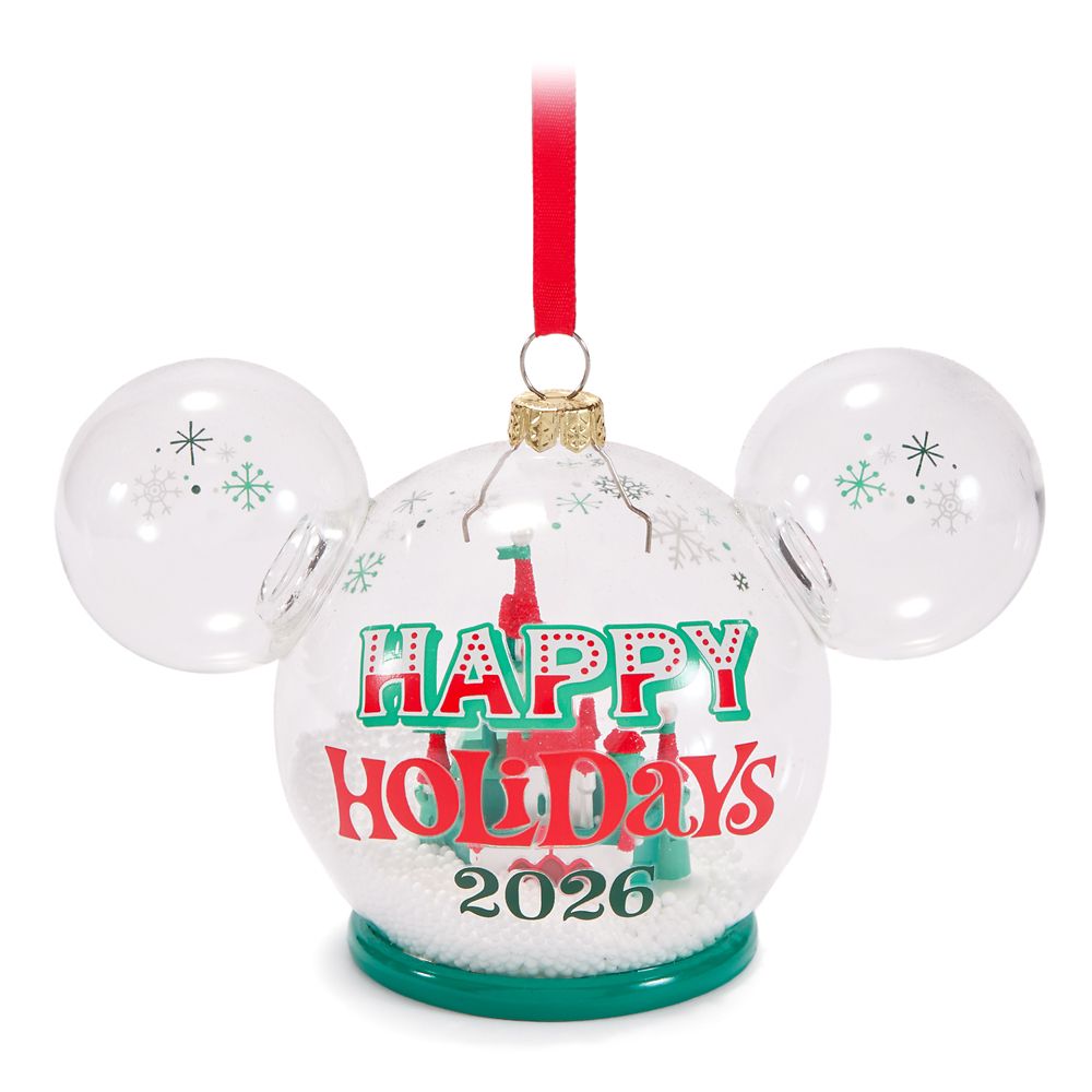 Mickey Mouse Icon Fantasyland Castle Glass Ball Ornament 2026