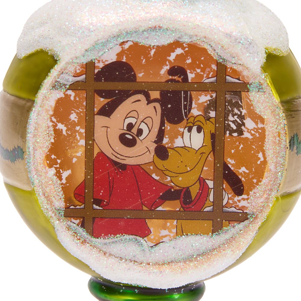 Mickey Mouse and Pluto Glass Droplet Ornament &ndash; Pluto's Christmas Tree