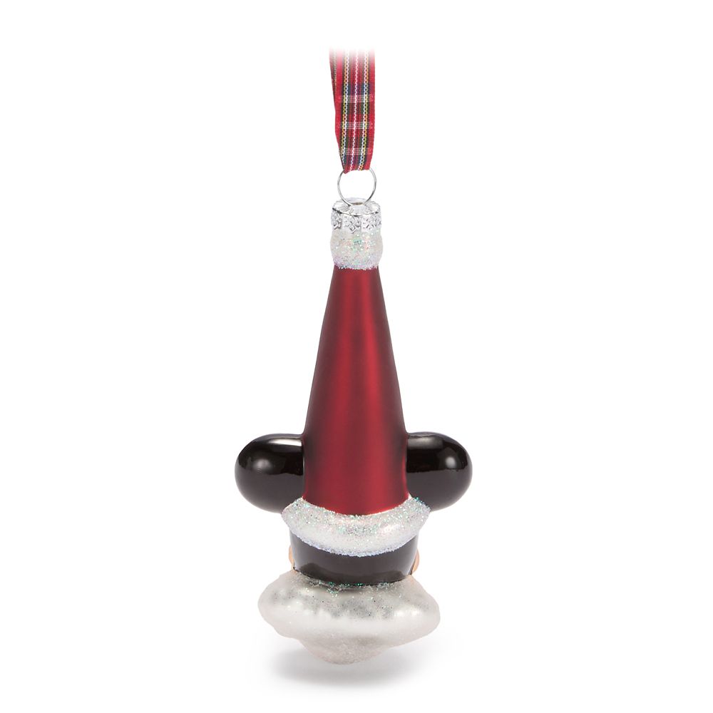 Minnie Mouse as Mrs. Santa Claus Glass Ornament