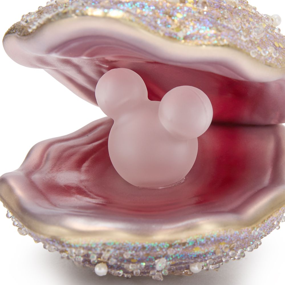 Oyster with Mickey Mouse Icon ''Pearl'' Glass Ornament