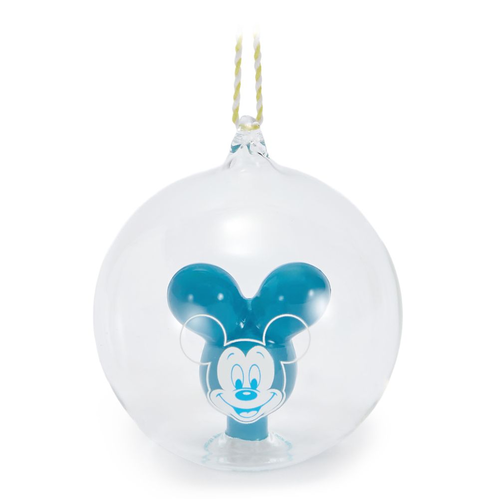 Mickey Mouse Balloon Glass Ball Ornament