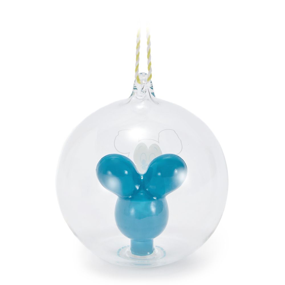 Mickey Mouse Balloon Glass Ball Ornament