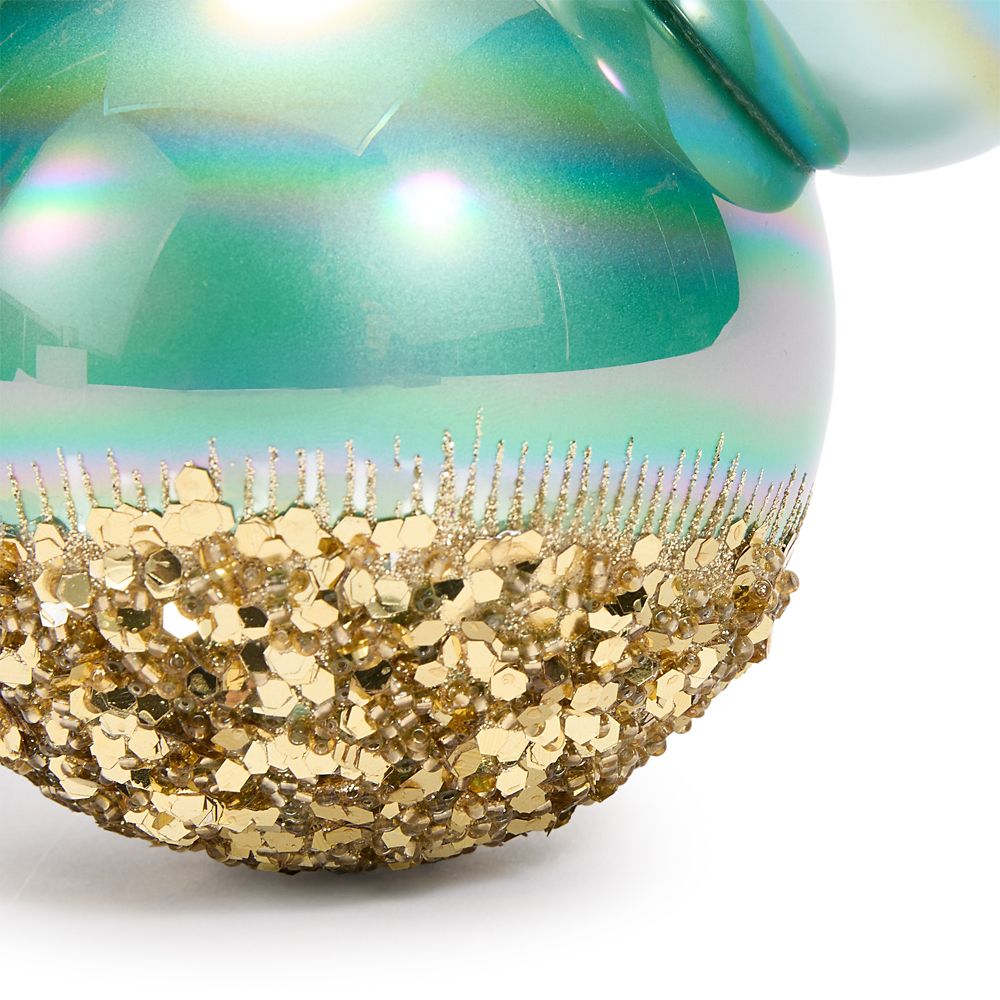 Mickey Mouse Icon Ball Ornament &ndash; Gold Glitter