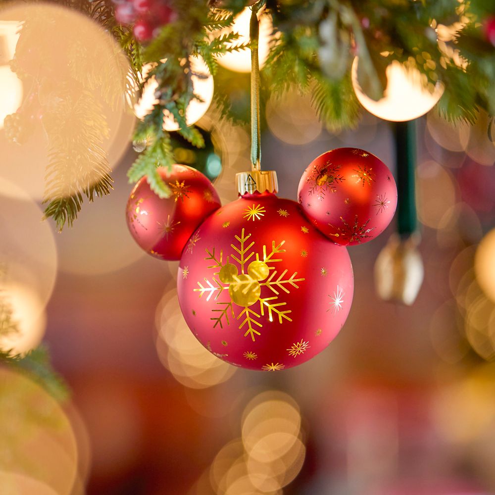 Mickey Mouse Icon Light-Up Holiday Ornament - Red