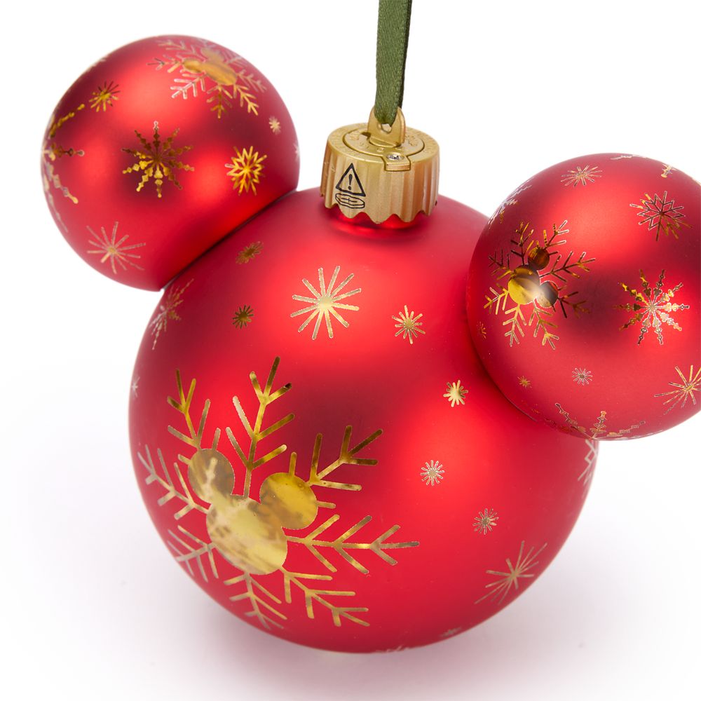 Mickey Mouse Icon Light-Up Holiday Ornament &ndash; Red