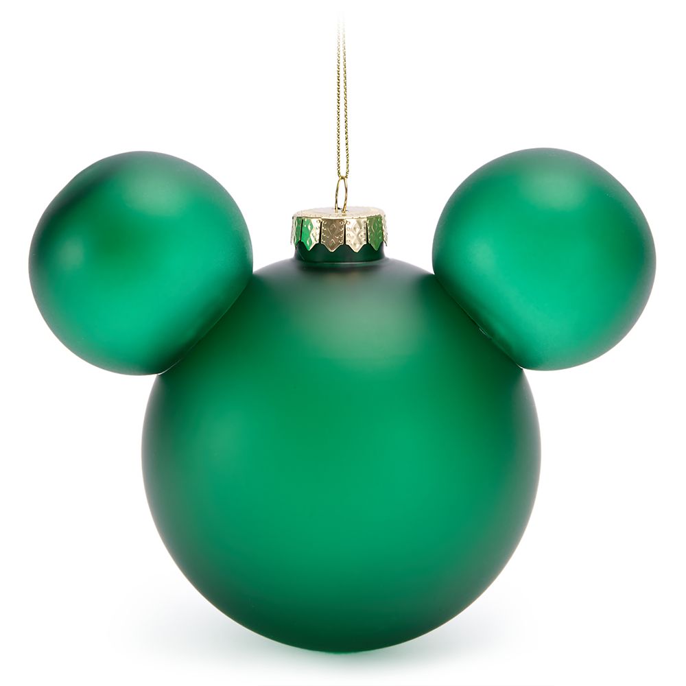 Mickey Mouse Icon Ball Ornament &ndash; Green