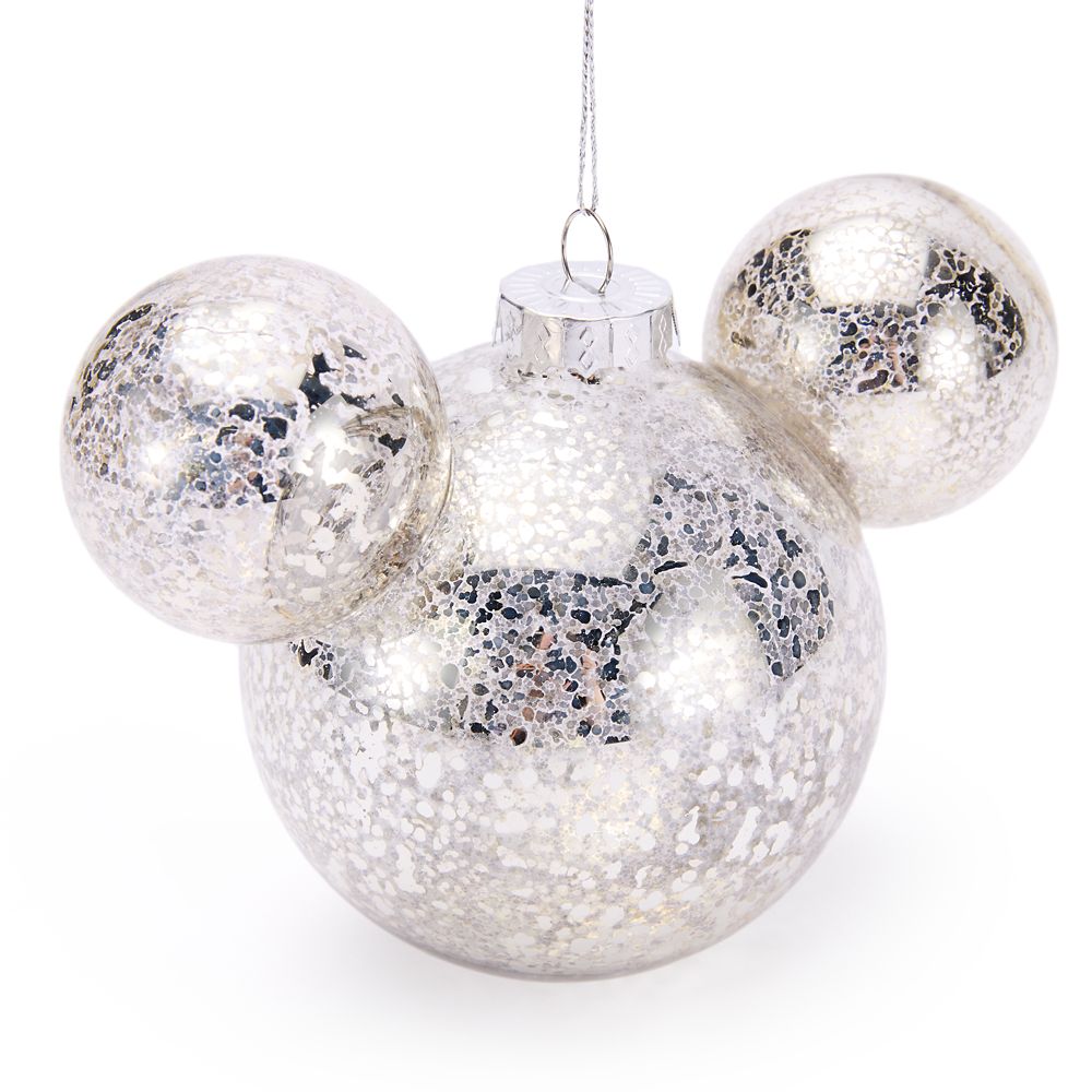 Mickey Mouse Icon Ball Ornament &ndash; Silver
