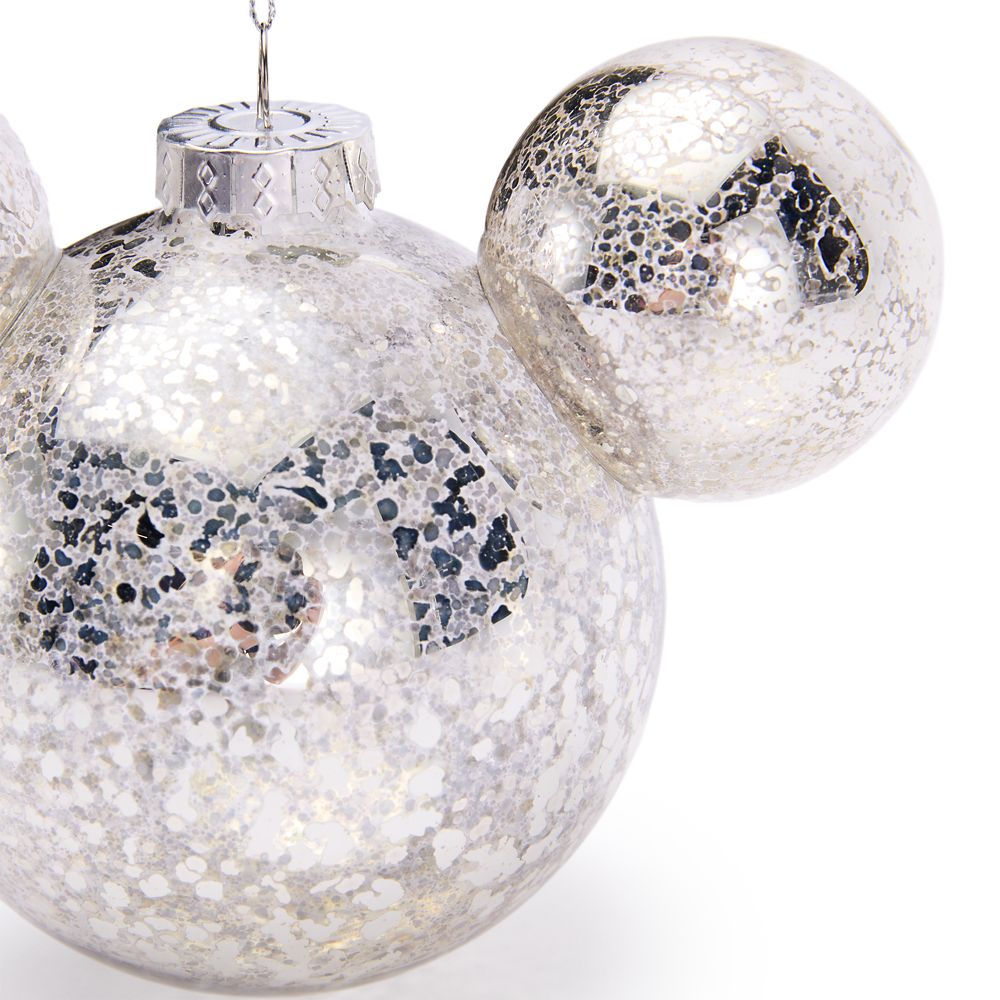 Mickey Mouse Icon Ball Ornament &ndash; Silver