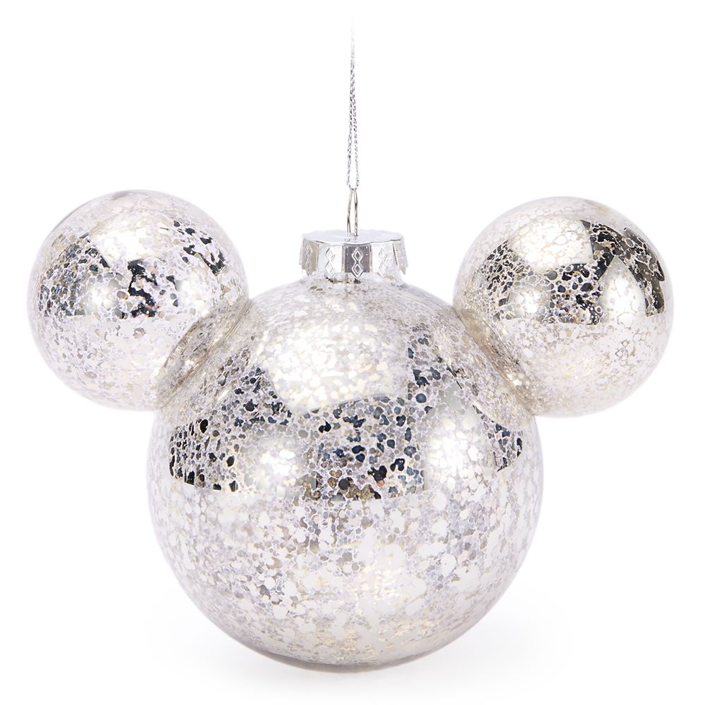 Mickey Mouse Icon Ball Ornament &ndash; Silver