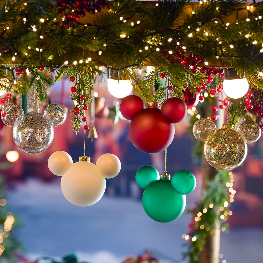 Mickey Mouse Icon Ball Ornament &ndash; Gold