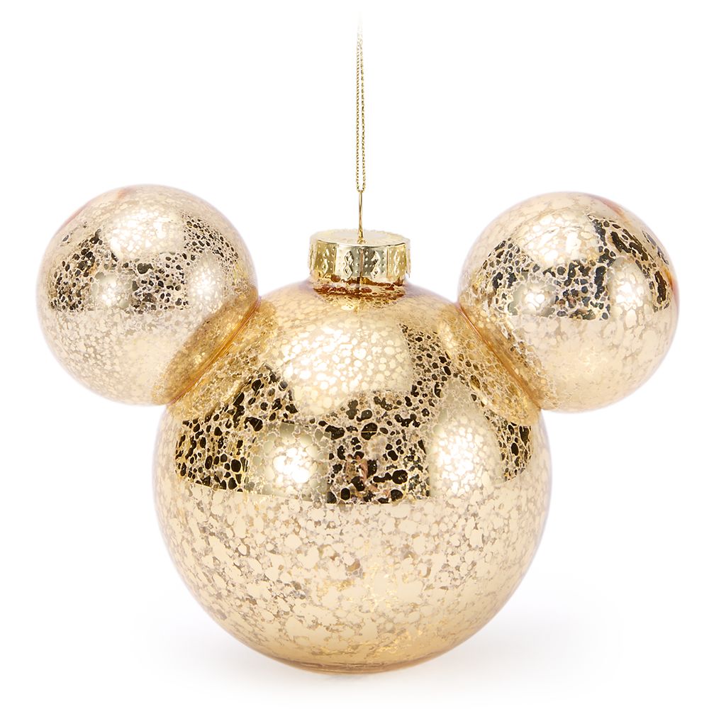 Mickey Mouse Icon Ball Ornament &ndash; Gold