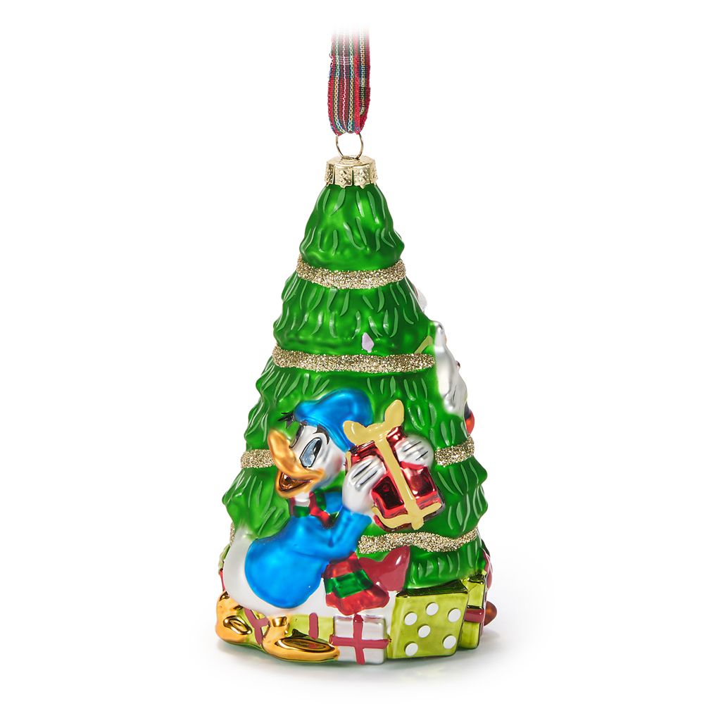 Donald Duck and Goofy Glass Ornament