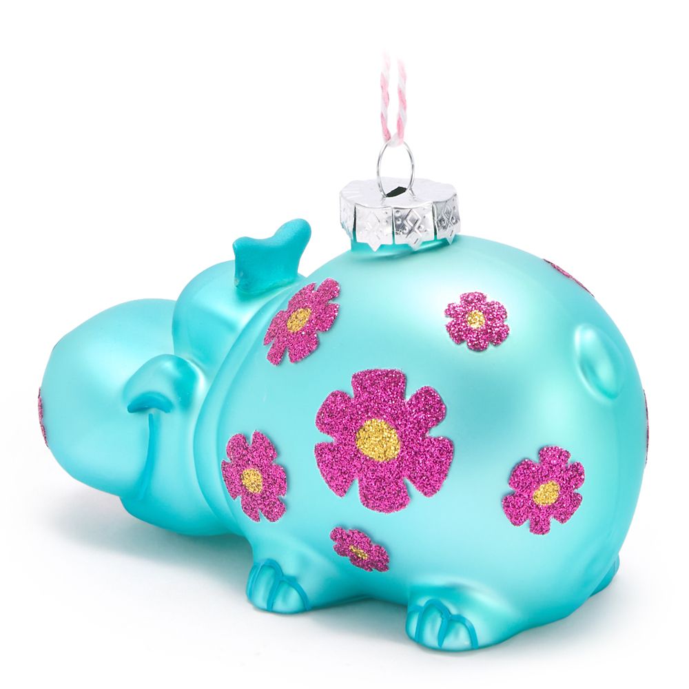 ''it's a small world'' Hippo Glass Ornament